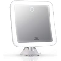 Fancii Espejo de Aumento 10x Recargable para Maquillaje con 3 Configuraciones de Luz LED - Táctil Regulable- Poderoso…